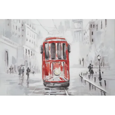 OBRAZ NA PŁÓTNIE TRAM-A- 80X3X80 cm